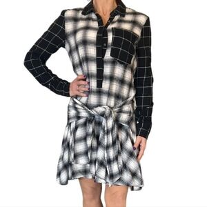 Derek Lam 10 Crosby Flannel Tie Tunic Dress
